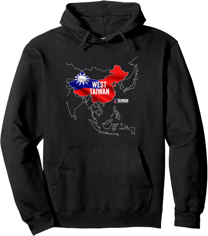 Karte von West Taiwan China Pullover Hoodie