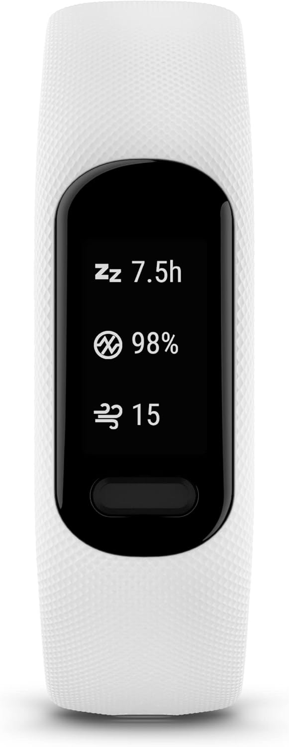 Garmin vívosmart 5 – Fitness-Tracker mit extragrossem OLED-Touchdisplay, Gesundheitsfunktion wie Sch