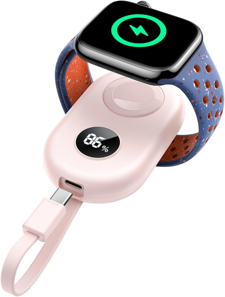 JOYROOM 2500mAh Powerbank für Apple Watch 11 mit USB C Ladekabel, [LED-Display] Magnetisch Kabellos