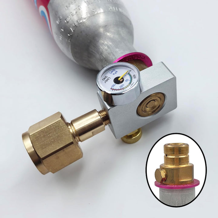 DRYHTEN Soda Wasser Kohlendioxid rosa Zylinder Füllstation mit Gauge Nachfülladapter für DUO Terra A