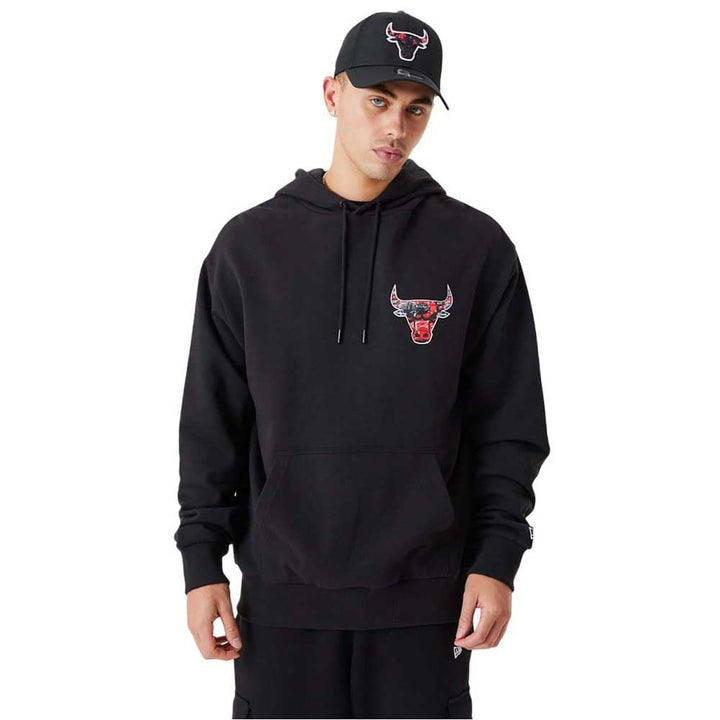 New Era Infill Team Logo Chicago Bulls Hoodie Herren schwarz, S