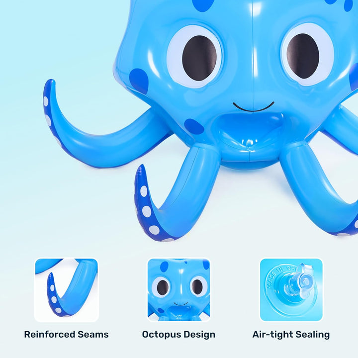 Sloosh Aufblasbare Octopus Pool Spielzeug, 2-in-1 aufblasbare Schwimmer Wasser Spiel, Basketball Hoo