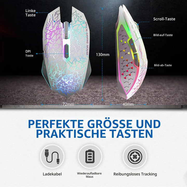 Uiosmuph M2 kabellos wiederaufladbar Gaming Maus Optische geräuschlos Mäuse mit Nano Empfänger 6 Tas