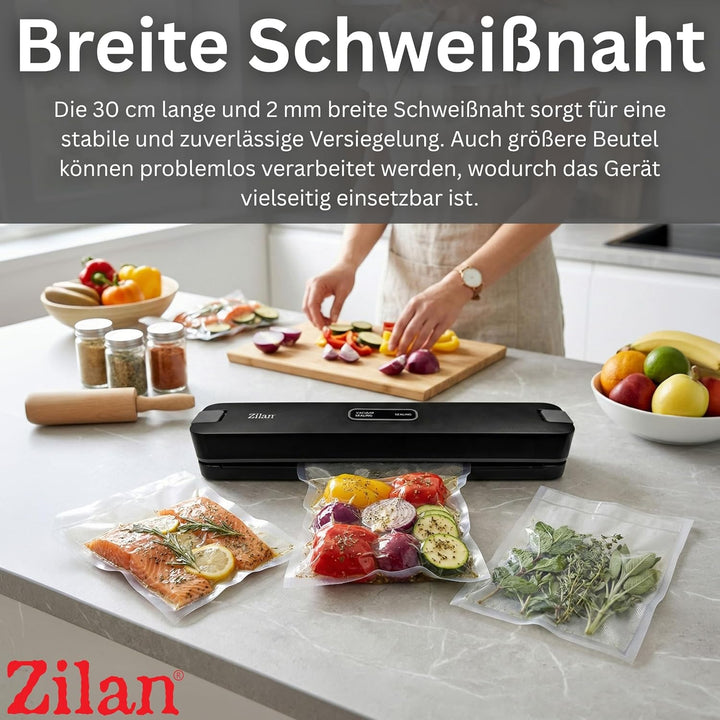 Zilan Vakuumiergerät 88W – Starker 65 kPa Vakuumierer mit Automatik, 30 cm Folienschweissgerät, Schn