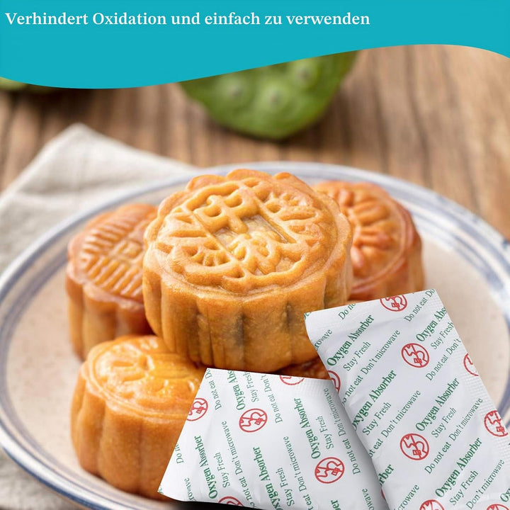 VacYaYa 20CC (200-Pack) Sauerstoffabsorber-Pakete in Lebensmittelqualität für Hausgemachtes Trockenf
