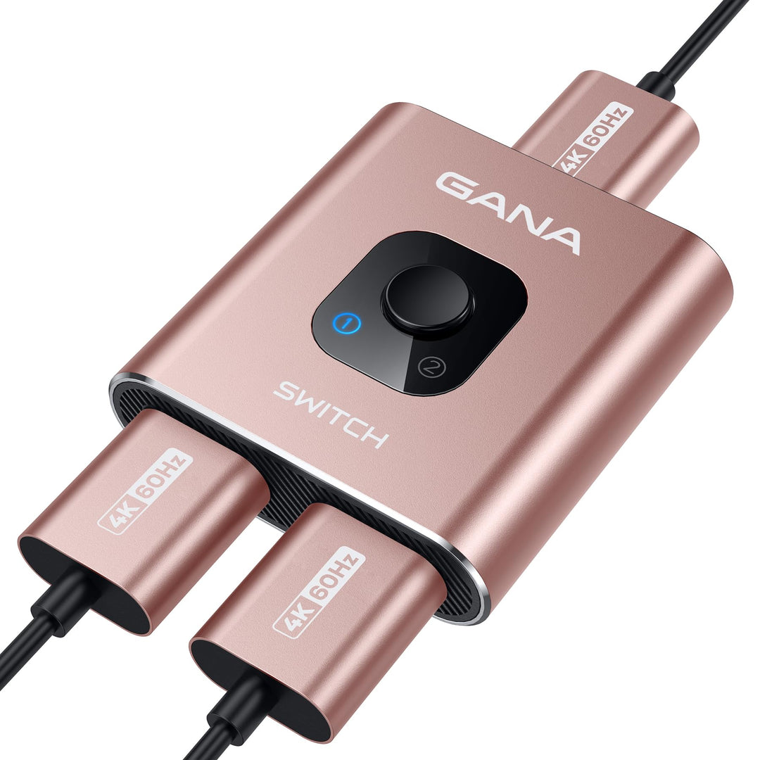 HDMI Splitter HDMI Switch, GANA 4K HDMI Splitter Bidirektionaler 2 In 1 Out oder 1 In 2 Out HDMI Ver