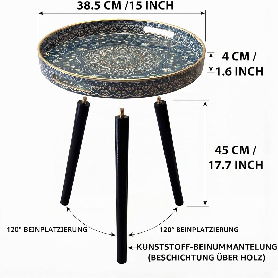Runde Aussentische mit 3 abnehmbaren Holzbeinen, vielseitiger Tisch, perfekt für runden Kaffeetisch,