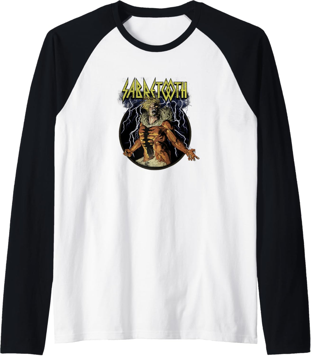 Marvel X-Men Sabretooth Epic Lightning Vintage Rock Raglan