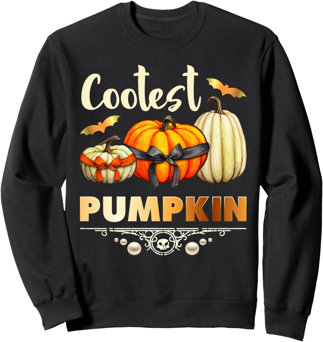 Coolster Kürbis, Fledermäuse und Perlen, Damen Sweatshirt