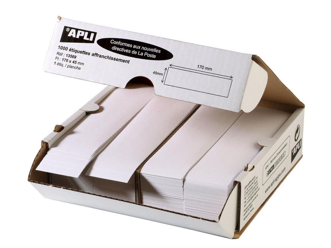 Agipa Etikett Versand von Portos 170 x 45 mm, weiss, Dose, 1000 Stück