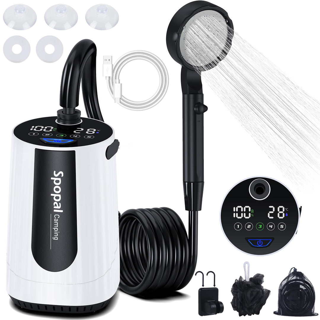 Spopal Campingdusche, [Aktualisierte Version - 10000mAh] Mobile Dusche mit Pumpe,Campingdusche Tragb