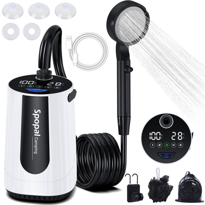 Spopal Campingdusche, [Aktualisierte Version - 10000mAh] Mobile Dusche mit Pumpe,Campingdusche Tragb
