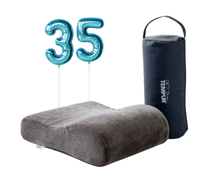 TEMPUR Reisekissen Memory Foam, ergonomisches Reise-Nackenkissen inkl. Tragetasche, Anthrazit, Gröss
