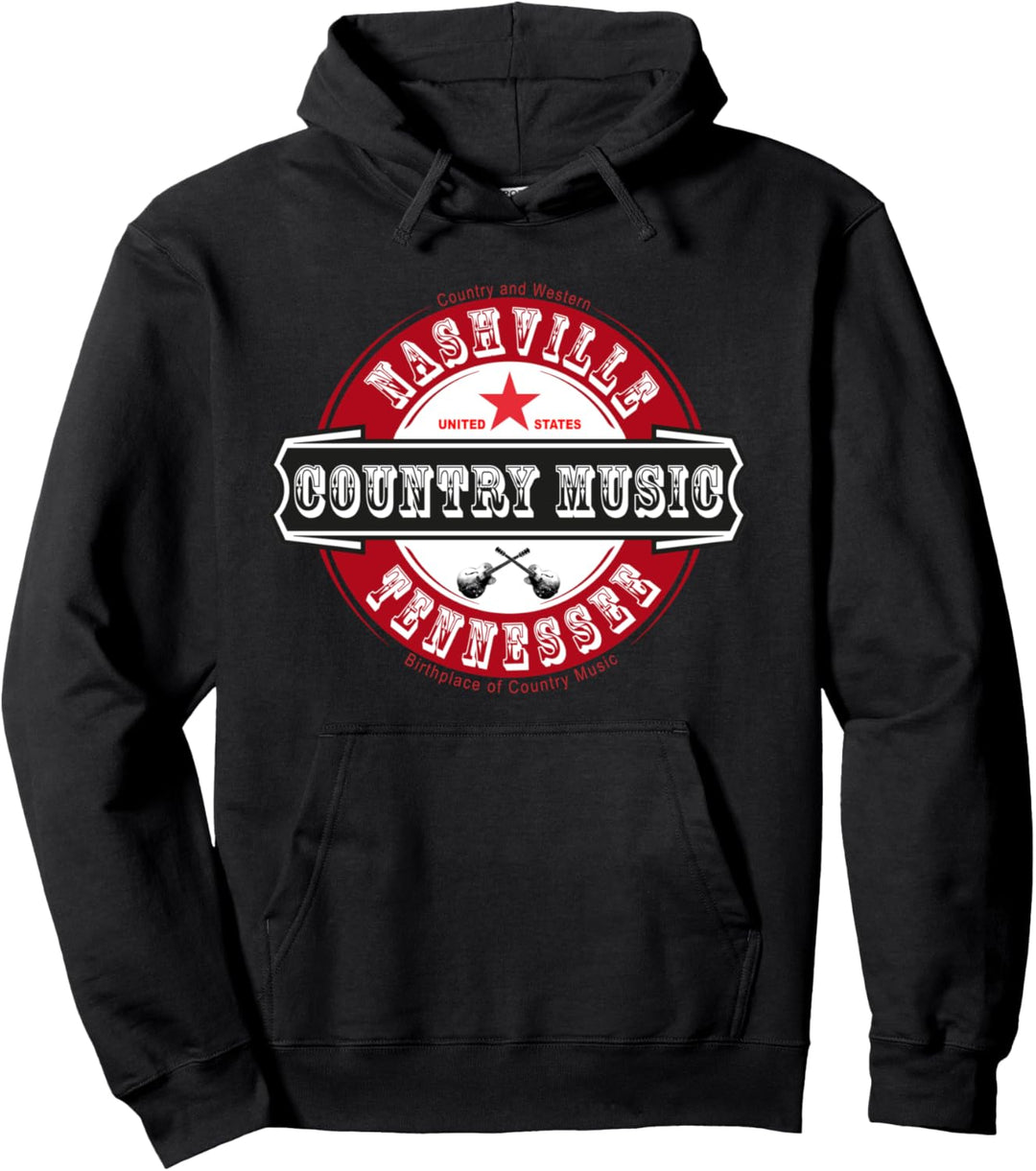 Country Music Nashville Tennessee USA Western Streetwear Pullover Hoodie