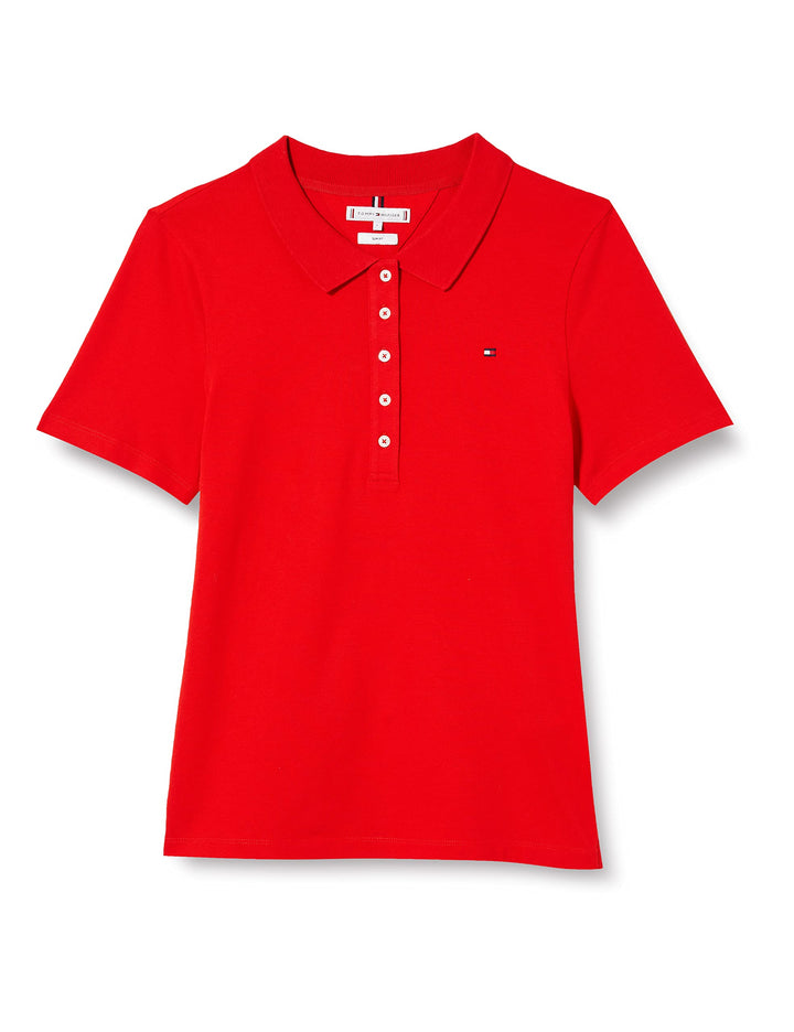 Tommy Hilfiger Damen Poloshirt Kurzarm Slim Fit S Fireworks, S Fireworks