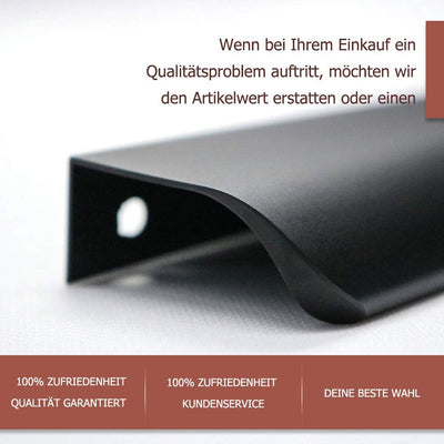 goldenwarm 5x 128mm Möbelgriffe Profilgriff Aluminium Schwarz Schrankgriffe Modernes Küchengriffe Ge