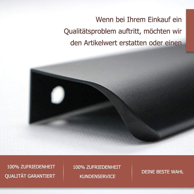 goldenwarm 5x 128mm Möbelgriffe Profilgriff Aluminium Schwarz Schrankgriffe Modernes Küchengriffe Ge