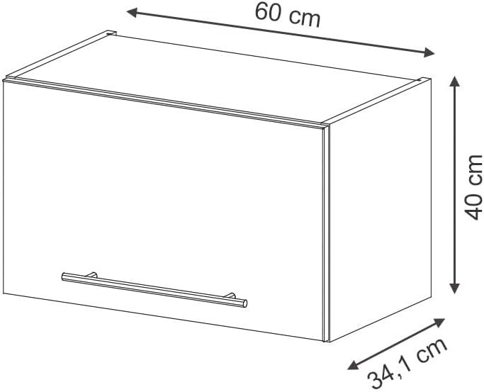 Vicco Hängeschrank Fame-Line, Anthrazit Hochglanz/Goldkraft Eiche, 60 cm | zur Kombination mit weite