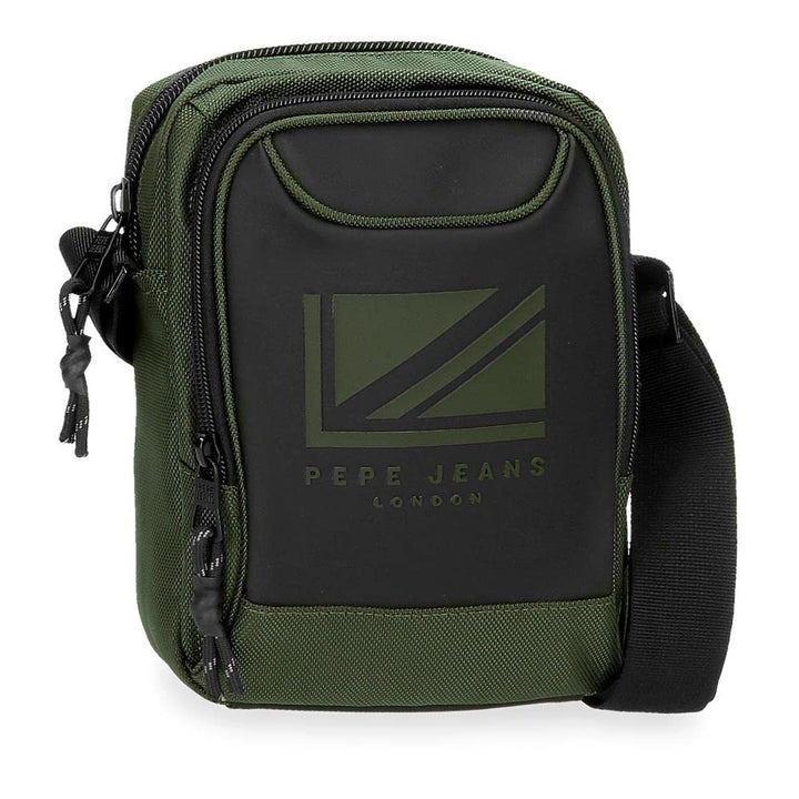 Pepe Jeans Bromley LDN Umhängetasche, mittelgross, Grün, 17 x 22 x 8 cm, Polyester mit Details aus K