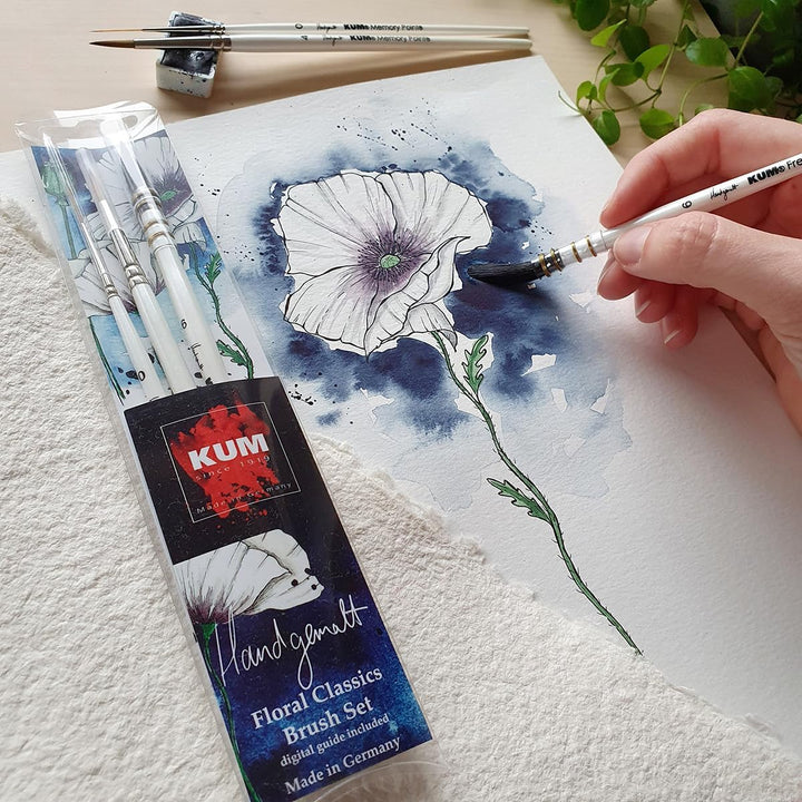 KUM 5146816 - Künstlerpinsel Set 3-teilig, handgemalt Floral Classics Brush Set