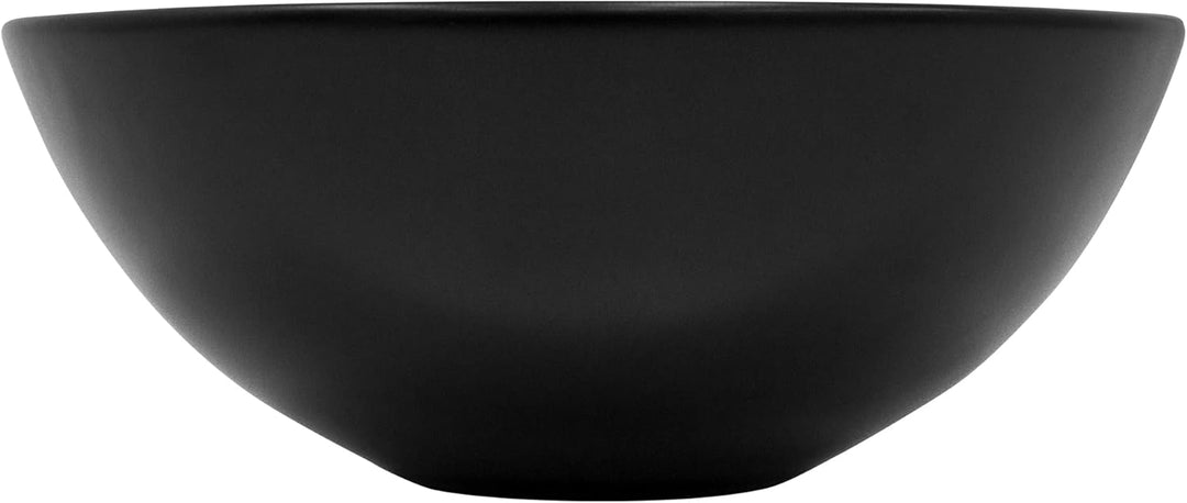 ML-Design Waschbecken aus Keramik in Schwarz matt Ø 280 x 150 mm, Runde Aufsatzwaschbecken, Moderne
