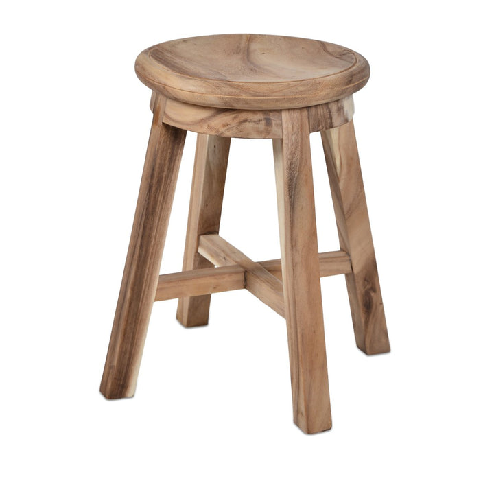 Divero Hocker Salinas aus Suar Holz, unbehandelt – Farbe: Braun