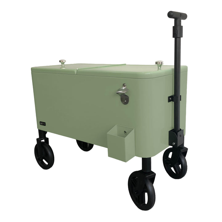 AXI Retro Getränkekühler | Bollerwagen/Kühlwagen/Kühler mit Rollen - 76 Liter | Fahrbare Kühlbox für