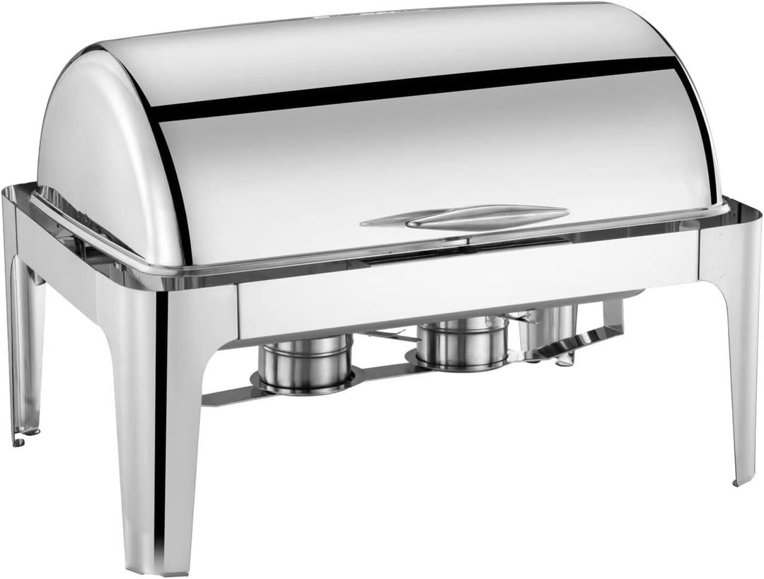Garvee Chafing Dish Edelstahl Speisewärmer mit Roll-Top Deckel, 1/1 GN Behälter Buffetwärmer Set für