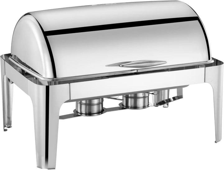 Garvee Chafing Dish Edelstahl Speisewärmer mit Roll-Top Deckel, 1/1 GN Behälter Buffetwärmer Set für