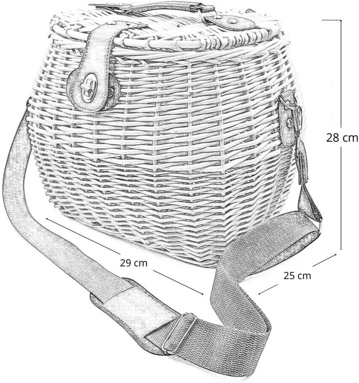 ok affarefatto zimbardi costanza Fliegenkorb, Korb aus Vimini mit Schultergurt 29 x 25 x 28 cm. Geei