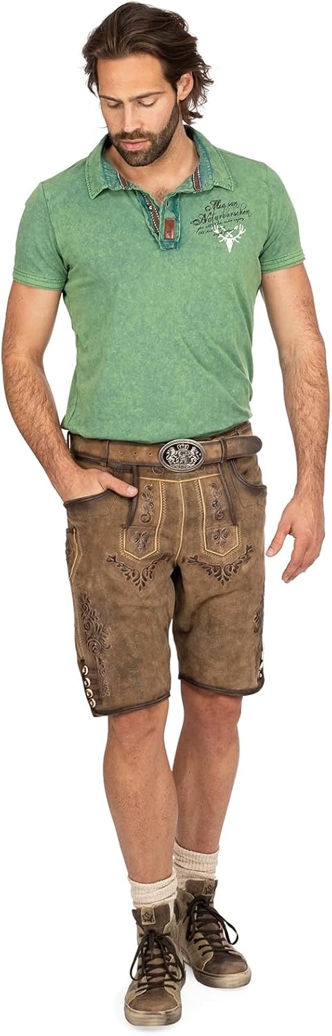 Maddox Herren Lederhose Ronn 46 Antik - Birke, 46 Antik - Birke