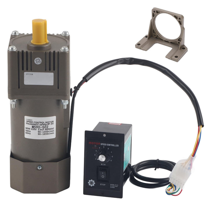AC 220V 90W Motor mit einstellbarer Drehzahl Stufenlos regelbarer Frequenzumrichtermotor mit Getrieb