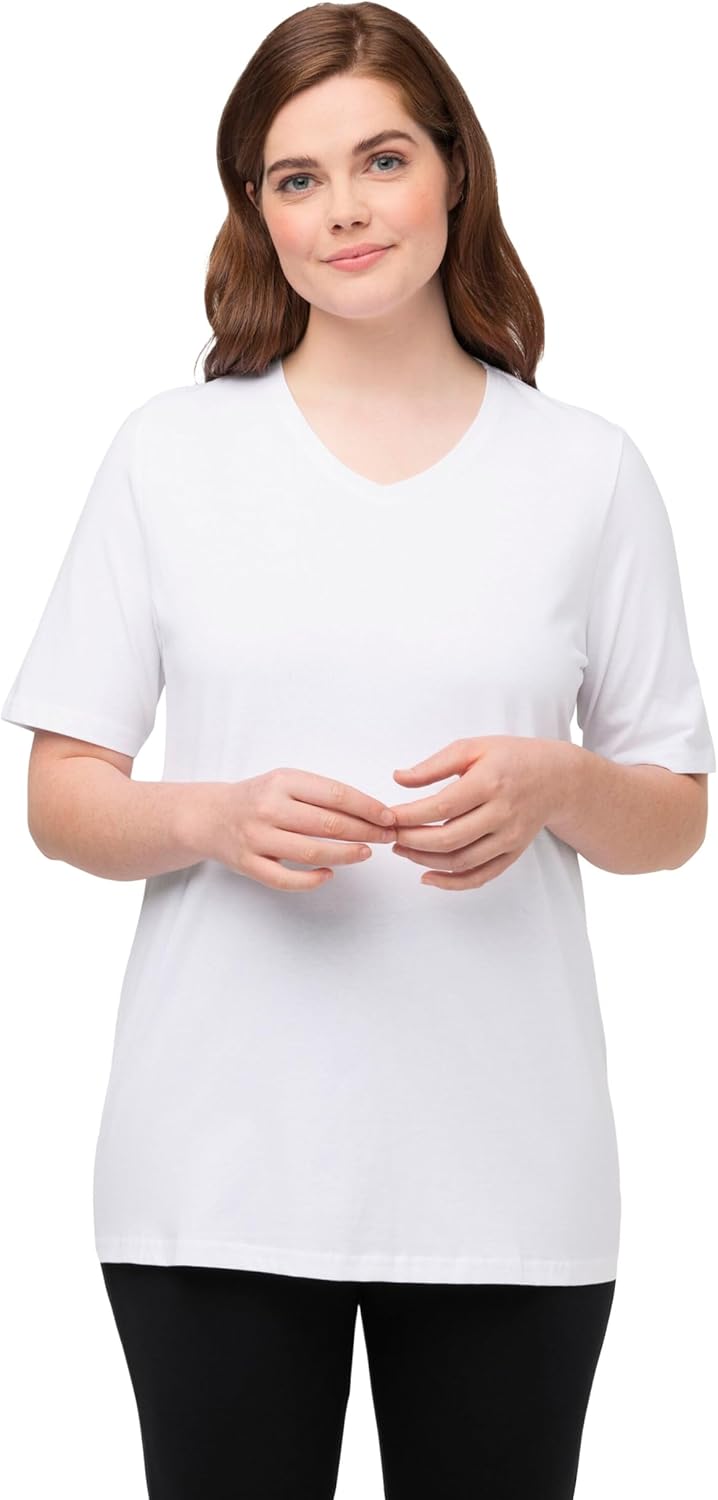 Ulla Popken Damen T-Shirt 42 Schwarz, 42 Schwarz