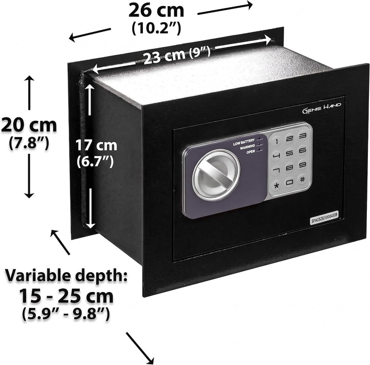 Genie Hand – Elektronischer Wandtresor – B-Klasse-Schloss – Anti-Bounce-Technologie (Klein), S