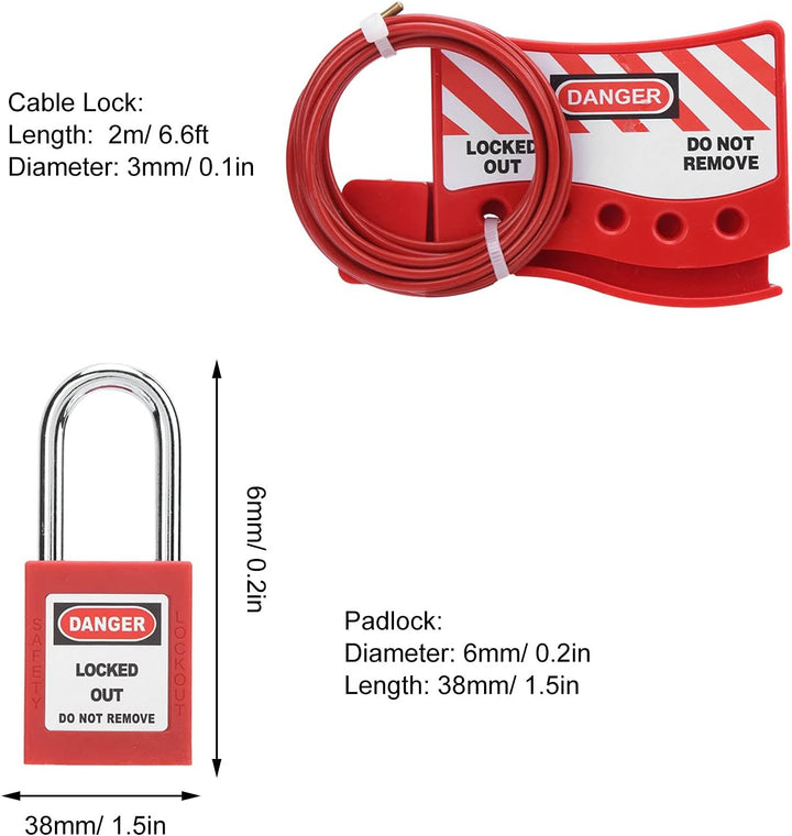 Lockout Tagout Lock Kit Elektrisches Lockout/TAGOUT KIT Lockout Lock Set mit Vorhängeschloss Warnsch