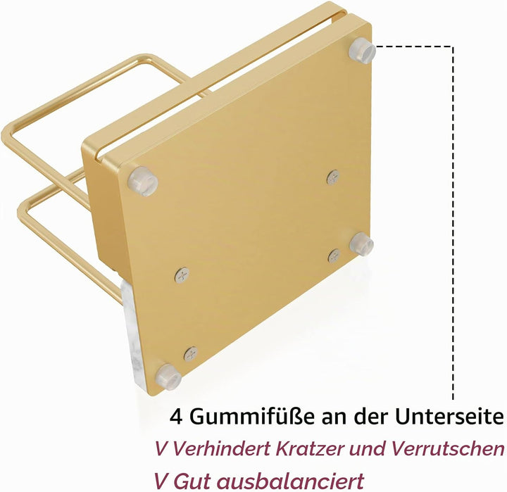 Serviettenhalter Golden, Serviettenhalter aus Metall & Marmor Serviettenspender mit Caddy für Tisch