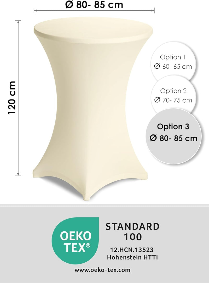 Gräfenstayn 2er-Set Stretch Stehtischhusse Diana mit Öko-Tex Siegel, Verstärkung im Fussbereich, in