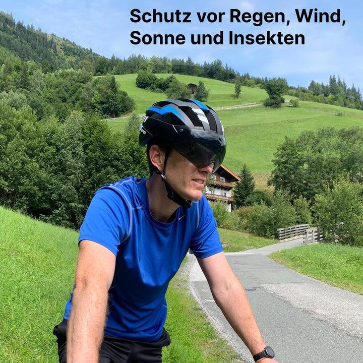 GOOFF Blitz MTB- und Fahrradhelm in Schwarz - Sportlicher Helm mit ultraleichter Bauweise - Fahrradh