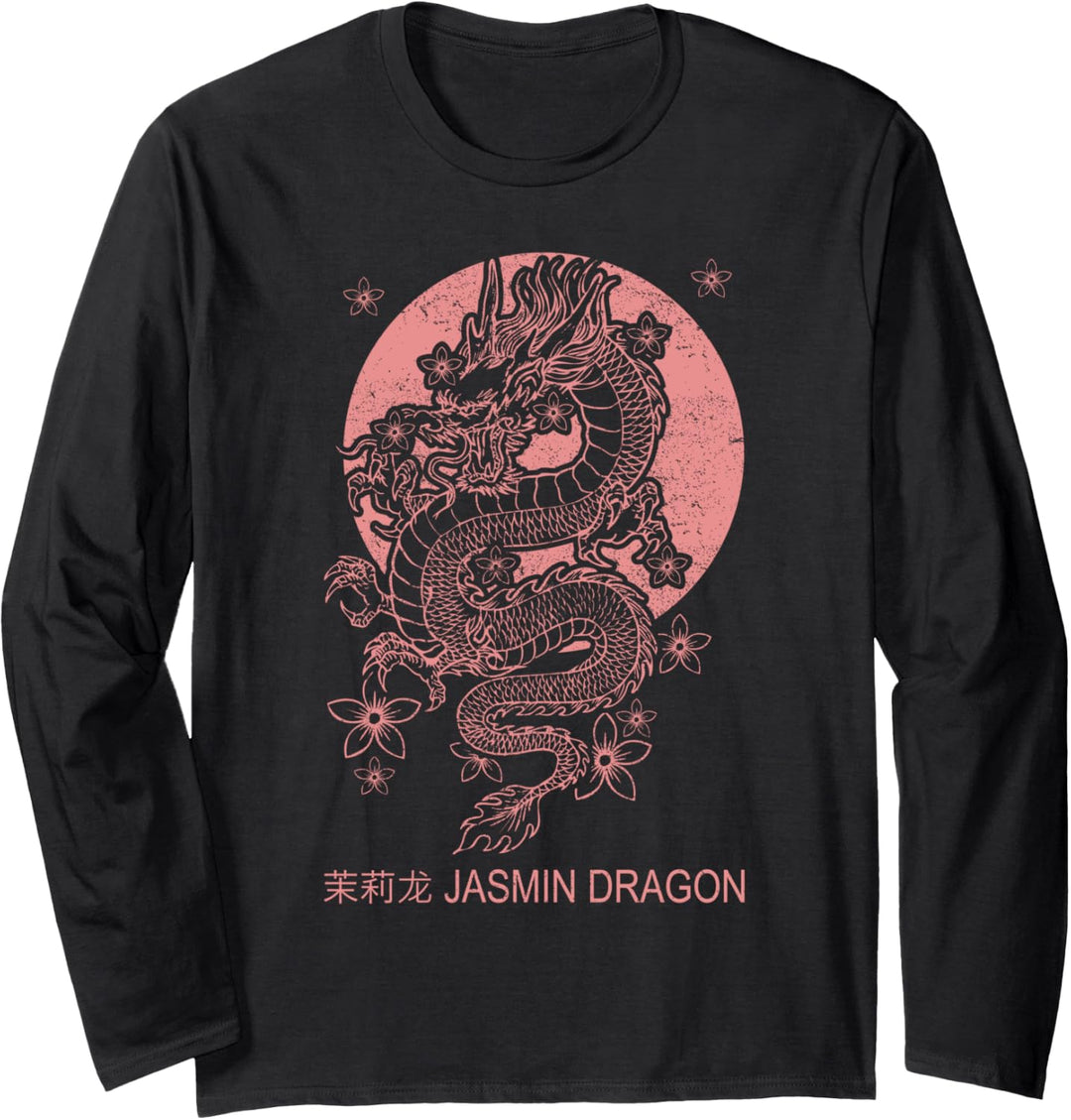 Drache - Retro Anime - Vintage Asien Langarmshirt