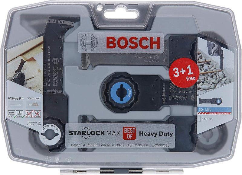 Bosch Professional 4 tlg. Tauchsägeblatt Starlock Max Best of Heavy Duty Set (für Holz & ungehärtete