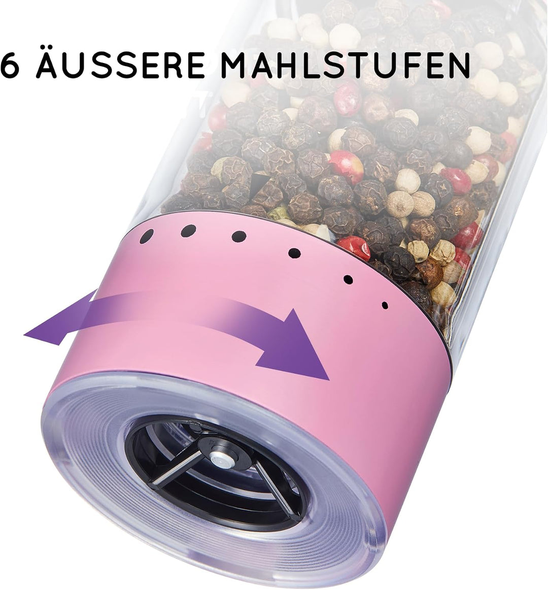 Flendy Salz und Pfeffermühle Elektrisch 2er Set, Elektrische Salz und Pfeffermühle Set mit USB-C Lad