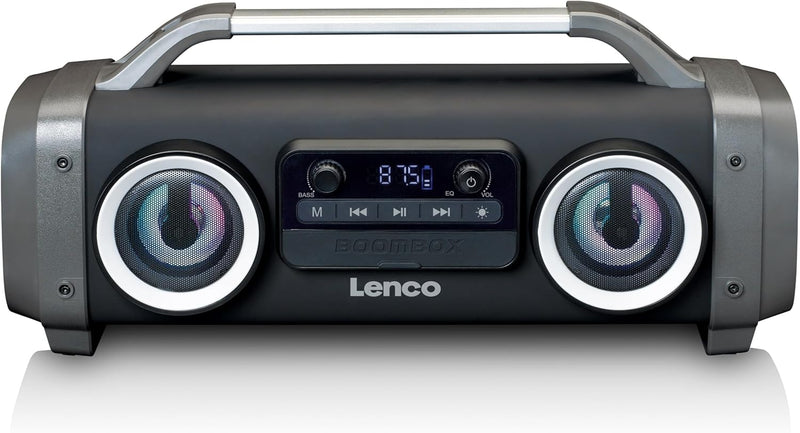 Lenco Boombox - IPX4 wasserdichte Bluetooth 5.0 Boombox - integrierter 4400mAh Akku - 25 Watt RMS -