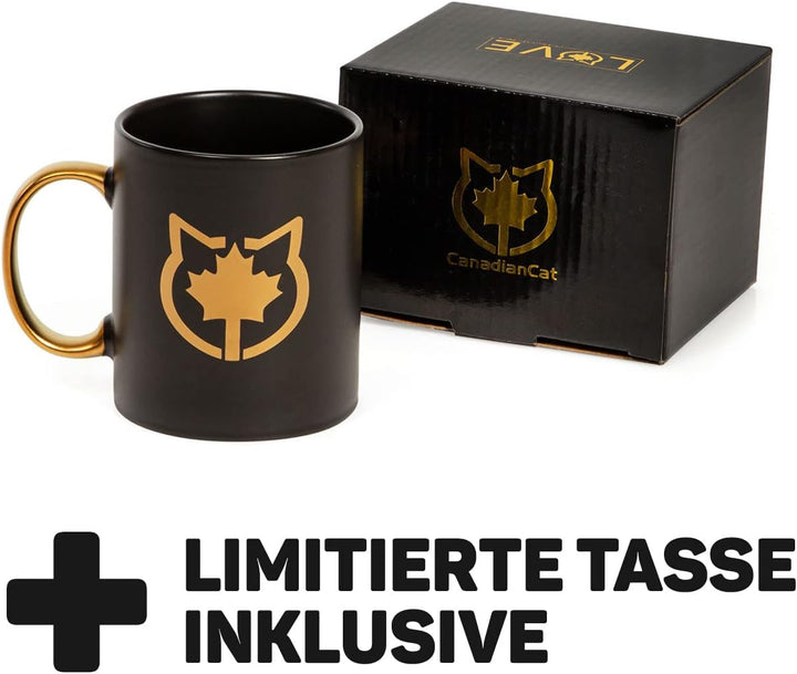 CanadianCat Company ® Kratzbrett Orbit 2.0 gemastert - Black Edition + Limitierte Love Tasse | Kratz