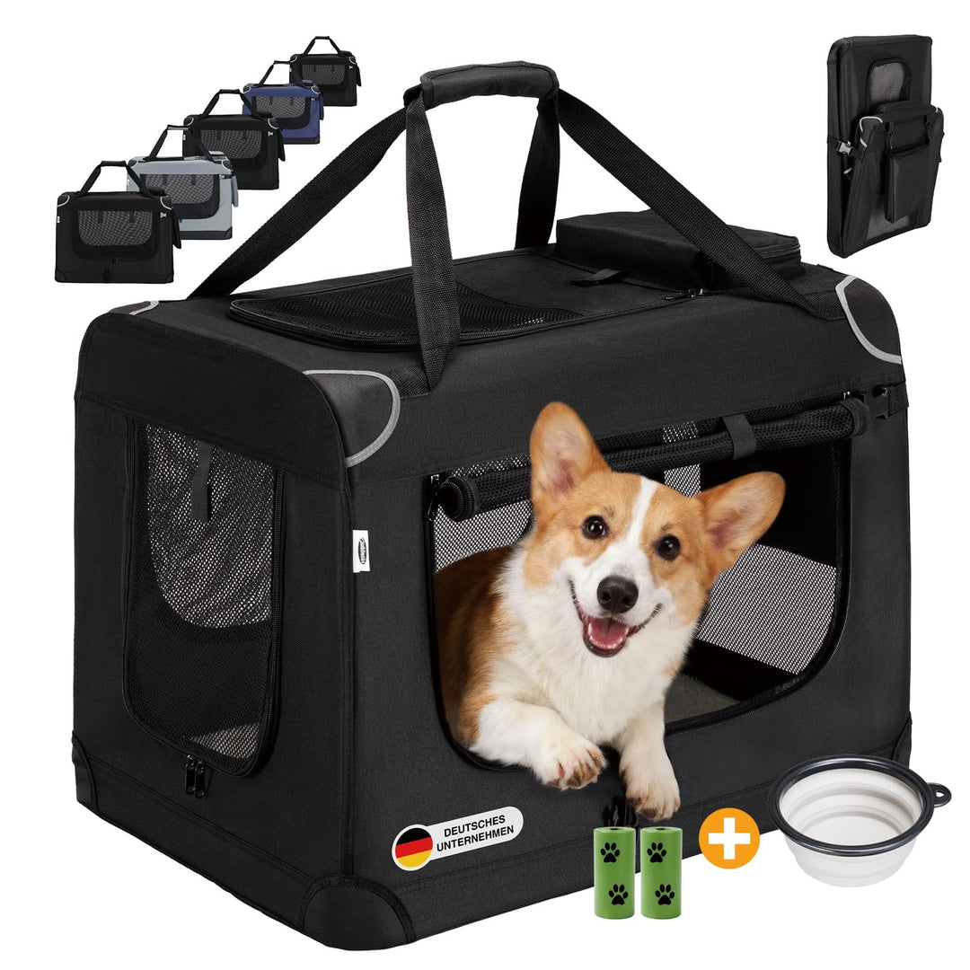 Zedelmaier Hundebox Faltbar Hundetransportbox, M 60x44x42cm, robust Transportbox für Hund & Katze Gr