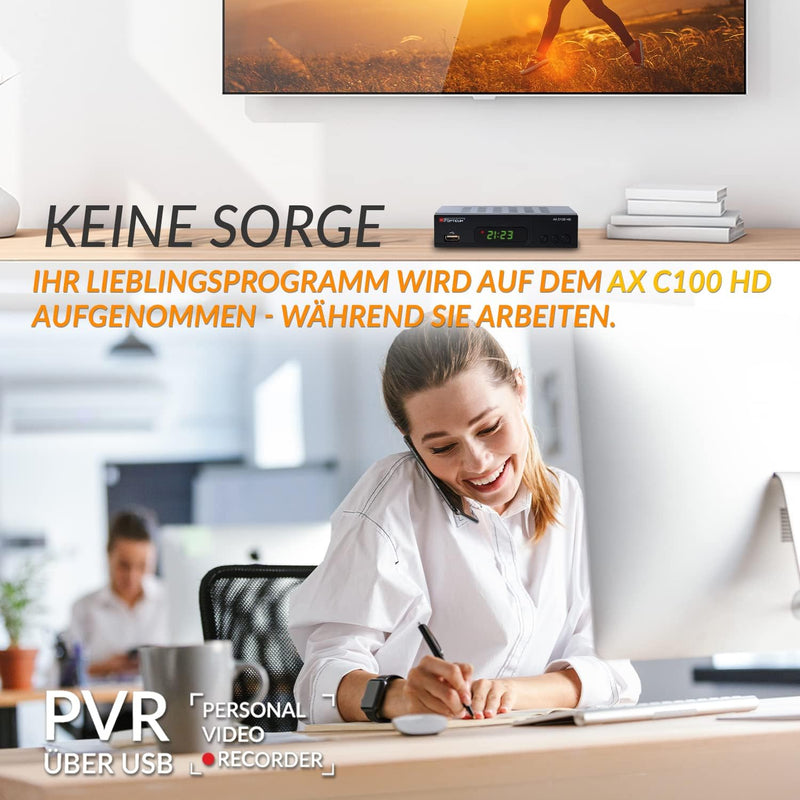 RED OPTICUM AX C100 HD Kabelreceiver mit PVR-Aufnahmefunktion I Digitaler Kabel-Receiver HD - EPG -