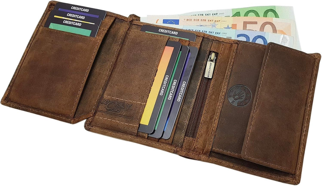 myledershop Echt Büffel-Vollleder Hochformat Bikerbörse/Geldbörse/Geldbeutel/Portemonnaie/Geldtasche