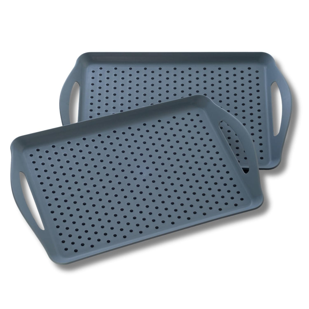 3 PAGEN® 2X Anti-Rutsch Tablett XL mit Griff, rutschfest Serviertablett Gross 2er-Set, Antirutsch Ta