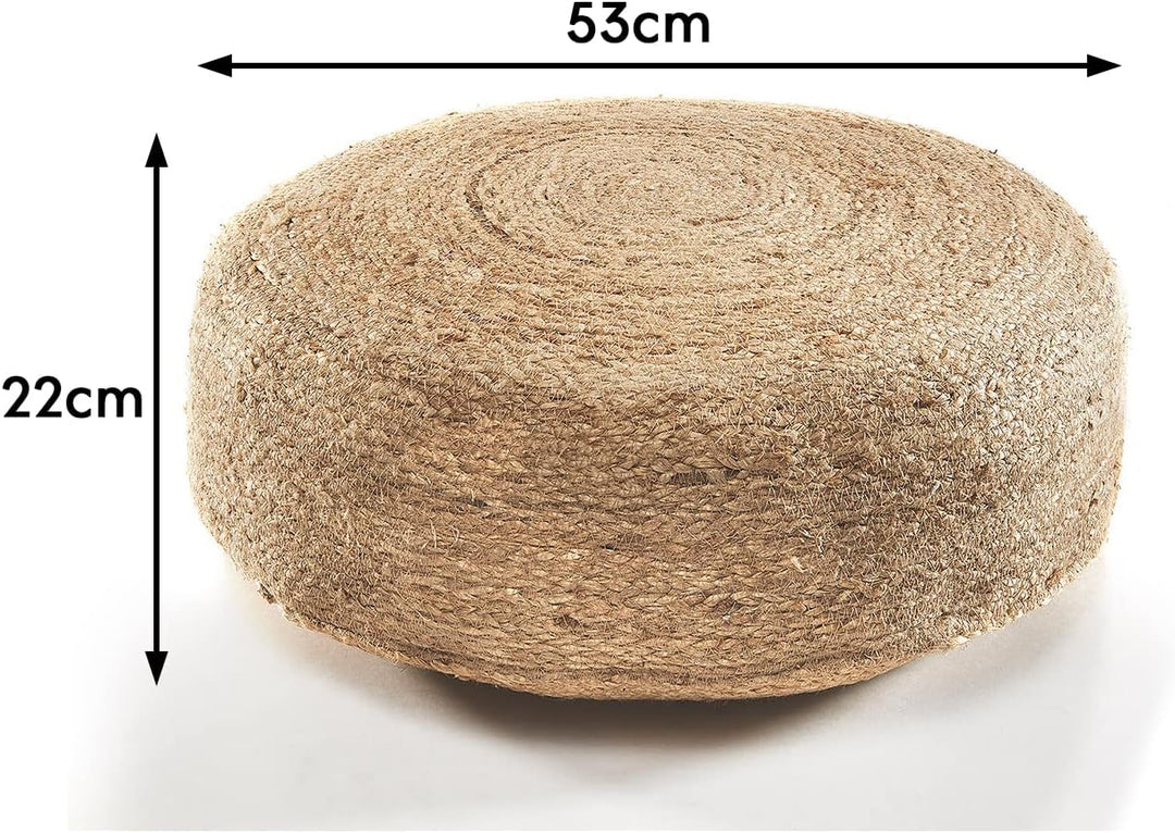 Kobolo Sitzpouf Pouf Bodenhocker - Soul - aus Jute mit Baumwollfüllung