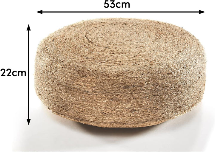 Kobolo Sitzpouf Pouf Bodenhocker - Soul - aus Jute mit Baumwollfüllung
