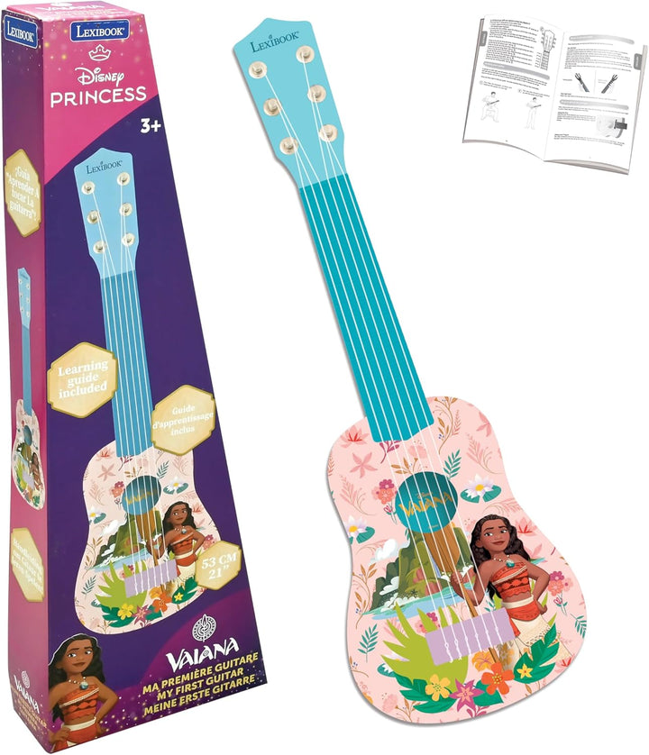 Lexibook K200VN Disney Moana/Vaiana/Oceania, erste Gitarre für Kinder, 6 Nylonsaiten, 53 cm, Anleitu